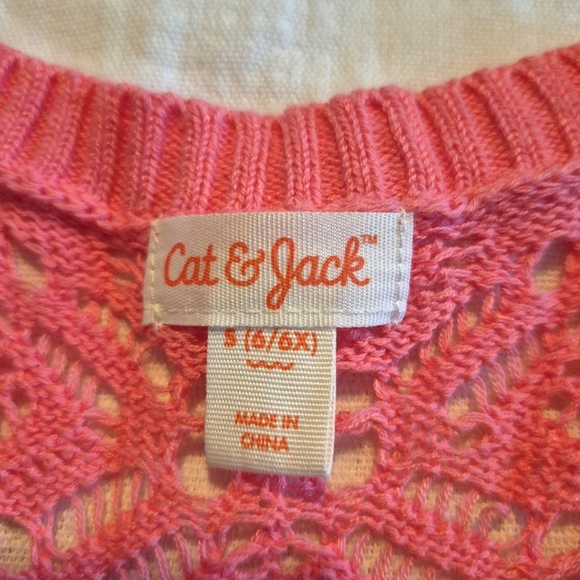 Cat & Jack girls size 6/6X knit bolero sweater, pink shade EUC - Picture 2 of 4